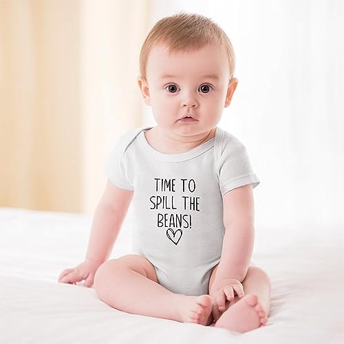 Time To Spill The Beans Bodysuit for Baby Boy Short Sleeve Unisex Newborn Outfit White Girl Onsies0-3 Months2