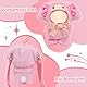 Plüsch Puppen Kleidung for 17cm Plüsch, Rosa Babypuppen Kleidung mit Rosa Bodysuit, 17cm Puppen Outfits, Puppenkleidung, die als Anhänger Verwendet Werden Kann, Geschenk für Mädchen(Ohne Puppe)