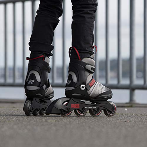 K2 Skates Jungen Inline Skates Raider, Grey - red, 30D0101.1.1.L
