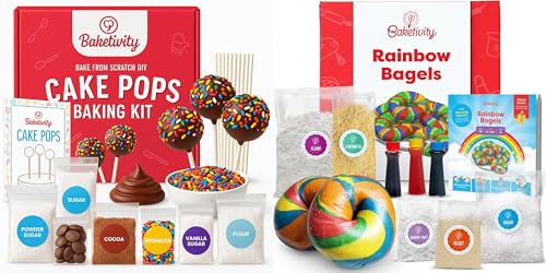 Baketivity Rainbow Bagel & Cake Pop Baking Kit Bundle