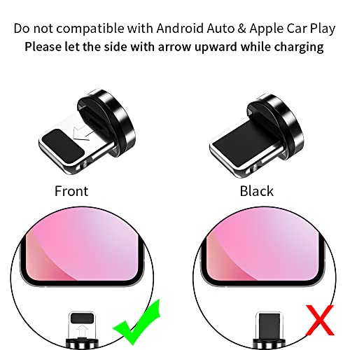 Essager 540°Rotation Magnetic Charging Cable 4 Pack(3.3+3.3+6.6+6.6) Ft, Magnetic Charger Cable With Led Compatible With Usb C Type-C Micro 3 In 1 Charger Cable(Black) #TOP6