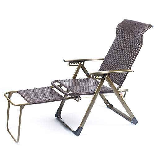 Guangming - Foldable Reclining Sun Lounger, Foldable Wicker Chair, Ideal For Patio Back Garden Camping Picnic Beach Relaxing Outdoor Comfortable Seat, Pumping Square Tube,A (Color : A) #TOP26