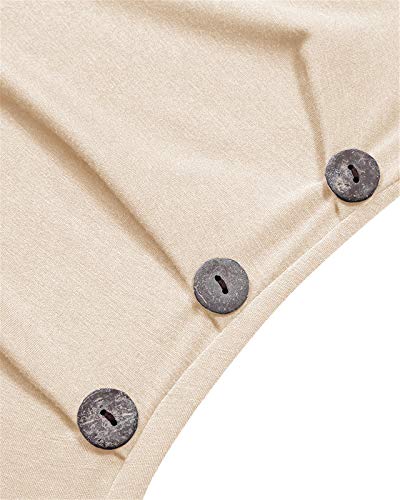 Chuanqi Maternity Shirt Side Button And Ruched Tunic Tops Maternity Long Sleeve T-Shirts (Apricot, Small) #TOP4