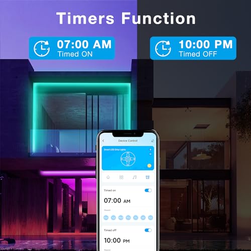 Image of DAYBETTER Outdoor Led Strip Lights Waterproof, Smart LED Lights Work with Alexa and Google Assistant, WiFi App Control DIY Multiple Color Changing Lights Music Sync, LED Lights for Bedroom 32.8 ft