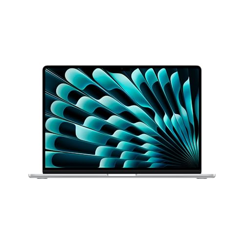Apple 15' MacBook Air Laptop, M5 Chip mit 10‑Core CPU und 10‑Core GPU: Entwickelt für KI, 15,3' Liquid Retina Display, 16 GB gemeinsamer Arbeitsspeicher, 512 GB SSD, Touch ID, WLAN 7; Silber