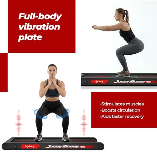 Image of Lifelong Joggy Woggy Plus Walking Pad for Home | 4.5 HP Treadmill with Vibration Plate | 3-in-1 Walk, Jog & 4 Vibration Modes | LED Display | 0-8 km /h | Gym Equipment for Home Workout | Supports 120kg