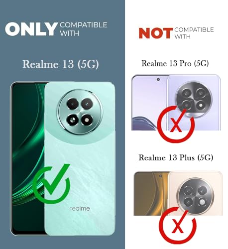 Image of Jkobi Back Cover Case for Realme 13 (Shockproof with Polycarbonate Clear Panel | Professional Black)