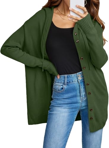 Astylish Open Front Hooded Cardigan Sweaters for Women Knit Long Sleeve Button Down Outwear 20252
