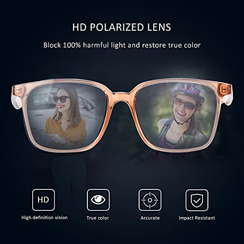 Polarized Sunglasses Vintage Square for Men and Women Protection Shades 3 Pack (Champagne+Slateblue+Tortoise, No Magnification)3