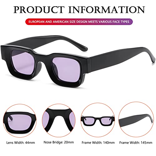 Image of AIEYEZO Modern Thick Rectangle Sunglasses for Women Men 90s Retro Chunky Square Polarized Sun Glasses UV400 Protection