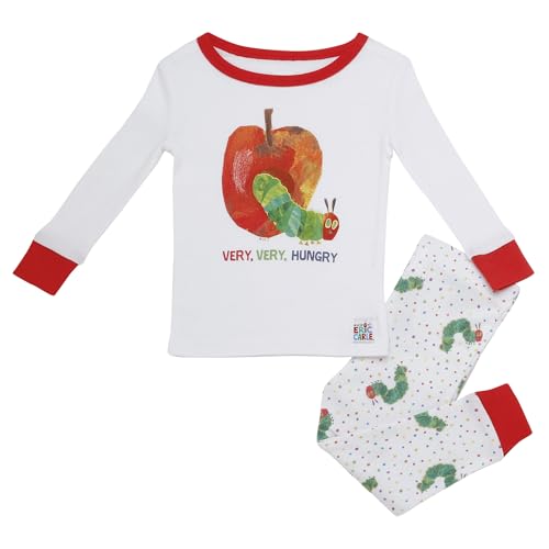 Baby Starters The Very Hungry Caterpillar 2-Piece Snug Fit Kids Pajamas (Cotton, White and Red, 3T)
