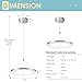 CHYING LED Pendant Lights Modern Pendant Lighting 6500k Cool White Adjustable Height Silver Ring Hanging Ceiling Lamps for Kitchen Island Dining Room Living Room Bedroom Hallway