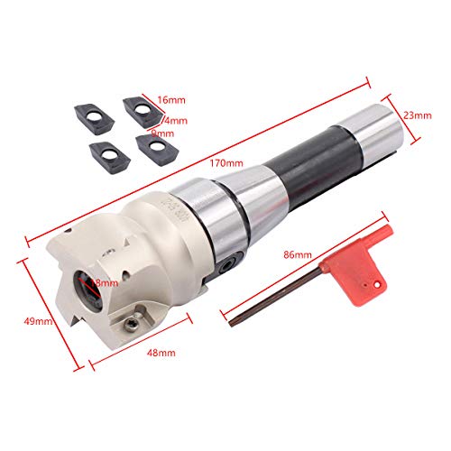 Applianpar R8 Fmb22 Shank Face Mill Arbor And 400R 50Mm Cnc End Milling Shell Cut With 4Pcs Apmt1604 Carbide Inserts And T15 Wrench thumb #1