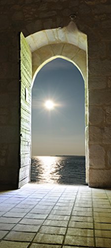 Windowpix Doorpix 36X80 Door Mural Wrap Matte Bubble Free Carved Passage To The Water - Peel And Stick - Easy-To-Clean, Durable #TOP2