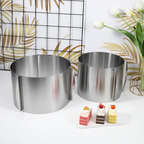Versatile Adjustable Cake Ring 16-30cm | Premium Stainless Steel Pastry Mold | 15cm High Round Baking Tool for Desserts - Image 2