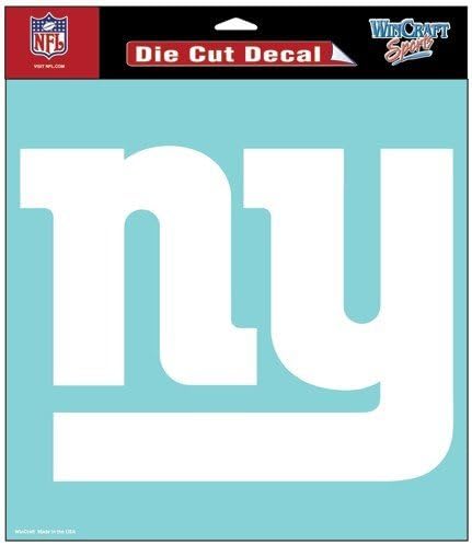 New York Giants White Decal 8" - Image 2