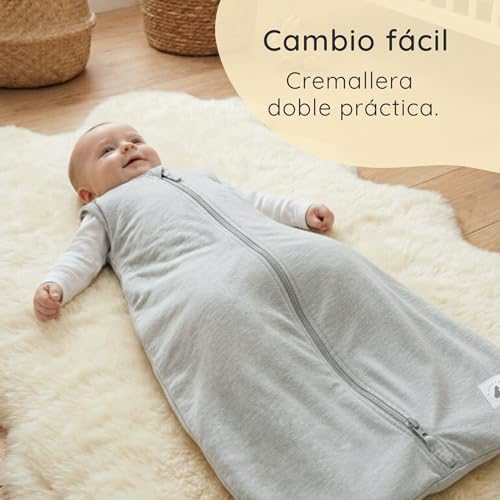 Saco arrullo para bebé transpirable con doble cremallera de algodón extrasuave Bramble & Bear 6