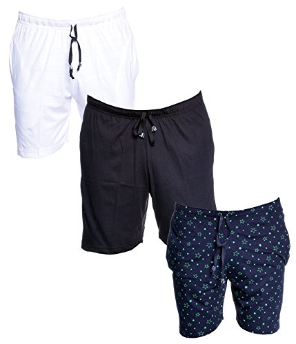 Cotton Blended Basic Shorts for Men(Pack of 3)-D11-WH_BL_PRTN_03-P-image-45