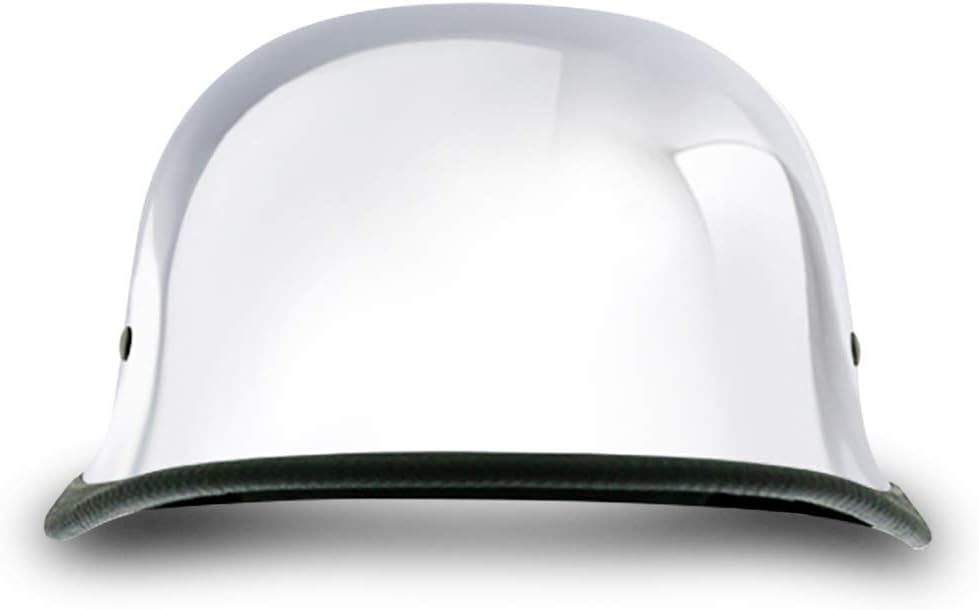 Daytona Helmets Novelty Bicycle Helmets for Men Classic Retro Skull Cap – Silver Chrome Helmet, Stylish & Comfortable, Non-Safety