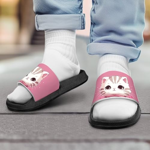 Kid Girls Slides Sandals For Kid Child Slippers Lightweight Non-slip Open Toe Comfy Shower Beach Funny Slide Sandals4