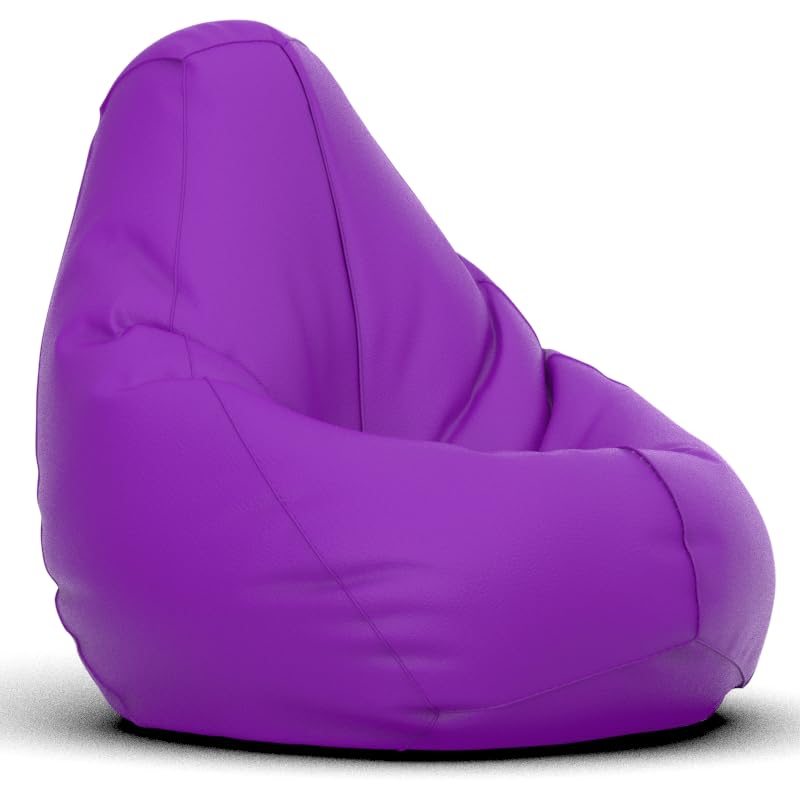 Image of Biggie Bean Bag 3XL Bean Bag Chair with Beans Filled-Perfect for Living Room,Bedroom,Study-Sale Design(Regular-Violet)-Faux Leather