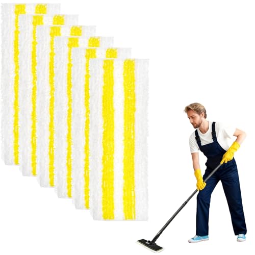 LAIVIYA Almohadillas De Microfibra, 6PCS Limpiador De Vapor De Microfibra De Repuesto, Boquilla Microfibra Paños Compatibles Con Kärcher Easyfix Sc 1, Sc 2, Sc 3, Sc 4, Sc 5 (Amarillo)