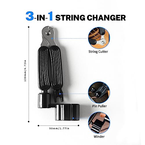 Acoustic Guitar Accessories Kit 68PCS,Including Acoustic Guitar Strings,Guitar Capo,Guitar Picks,Guitar Tuner,Guitar Wall mount,Guitar Bridge pins and other Guitar Accessory