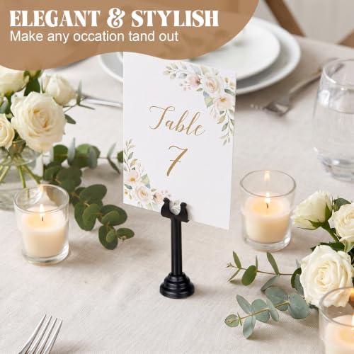 Image of 24 Pcs Black Table Number Holder Metal 3.15 in Place Card Holder