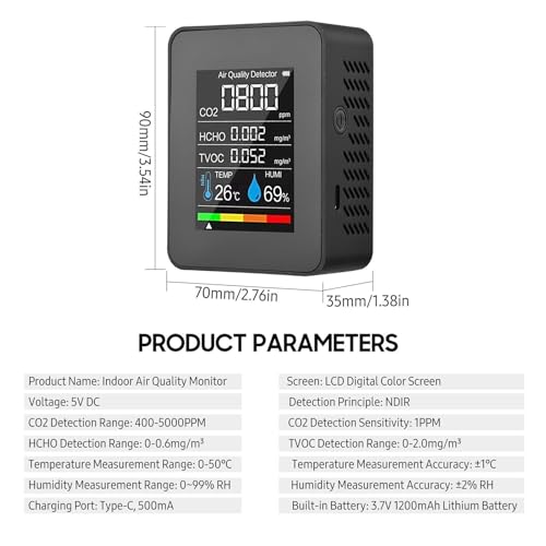 Image of Air Quality Tester Air Analyzer for Indoor Outdoor Detection House Warehouse