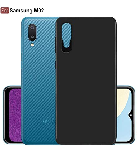 Image of Mobile Back Cover Case for Samsung Galaxy M02 (Silicone Case|CameraProtection|Black SC1510)
