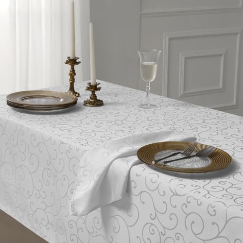 Nappe blanche rectangulaire抗污防水面料 140x240 cm lavable Romanstile