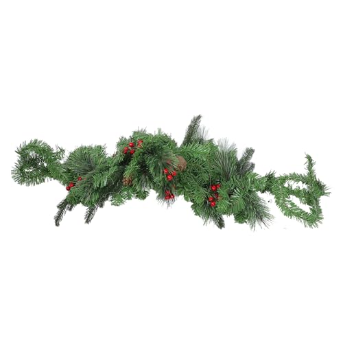 KONTONTY Guirnalda Luminosa LED verdor Exterior Pino decoración de buzones de Navidad Guirnalda Decorativa Guirnalda de Hojas de simulación Luces de Hojas para el Dormitorio el plastico