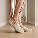 Imagen de GLAMORA Alpargatas Mujer Caladas Slip On Punto Transpirable Zapato Plano Ligero Flexible Suela Goma Efecto Esparto Crochet Puntera Cerrada Comodo Verano Sin Cordones bg-40