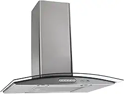 Coifa de Parede 60cm Vidro Curvo Duto Slim Nardelli Inox