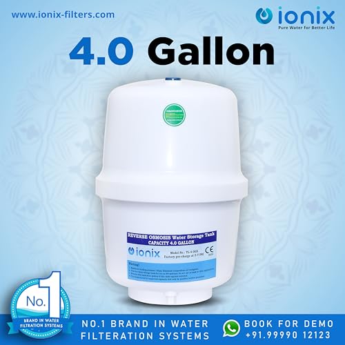 Image of IONIX Ro pressure tank with tank valve, RO Pre-Pressurized Water Storage Tank | Ro Pressure Tank with 4 Gallon Capacity