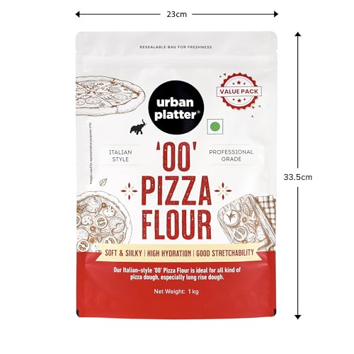Urban Platter '00' Pizza Flour, 1kg (Superfine Durum Wheat for Soft & Stretchy Dough | Professional-Grade | Maida-Free | Perfect for Homemade Pizza)