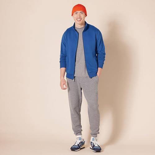 Image of Amazon Essentials Men's Standard Full-Zip Fleece Mock Neck Midweight Sweatshirt with Pockets