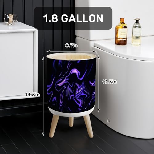 Caneca de basura con tapa, 7L, color azul violeta miniatura 2