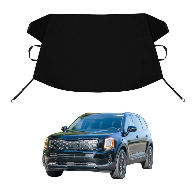 Image of Telluride Custom Windshield Cover for Ice and Snow for K I A Telluride Windshield Snow Cover 600D Shade Blocks Winter Frost Hail Protector Car Accessories