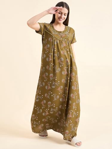 Image of Sweet Dreams Women's Cotton Maxi Casual Regular Night Dress