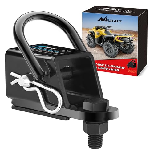 Image of Nilight 2 Inch Rear Trailer Hitch Receiver Kit for ATV UTV Rear Bumper Tow Hook Black Hitch Cover Kit