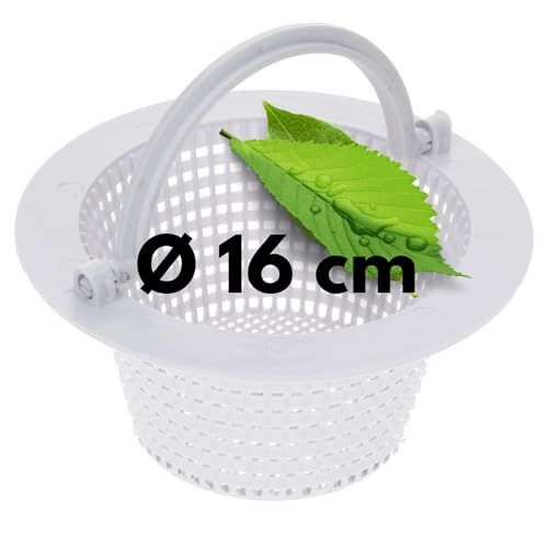 Amapool Panier de Skimmer 16 cm diamètre - Panier de Remplacement pour Piscine - préfiltre Bassin Tamis - avec poignée pour Retrait Facile - résistant au...
