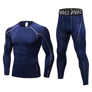 LANBAOSI Mens Thermal Underwear Set Long Sleeve Skins Base Layer Compression Top and Bottoms Long Johns for Cycling, Skiing, Outdoor Sports