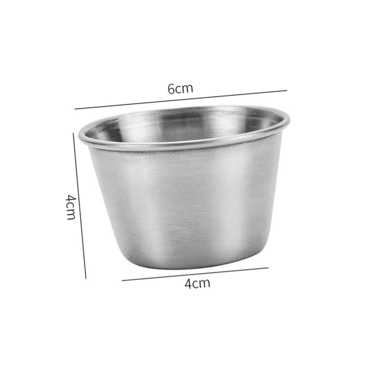 Mikinona Stainless Steel Sauce Bowls Dipping Condiment Cups Small Round Metal Cups for Easy Clean