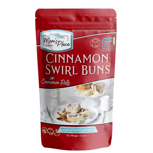Mom's Place Gluten-Free Cinnamon Swirl Bun Mix, Vegan, Dairy Free, 15.2 oz