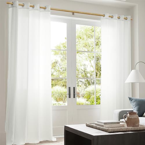 Miniatura 9 de Mrtrees Cortina Lino Blanca De Salon Habitacion Modernas 2 Piezas 140x240 Cm Cortinas Y Visillos Translucidas Para Dormitorio Juvenil Lindas Cortinas De Casa Comedor Con Ojales