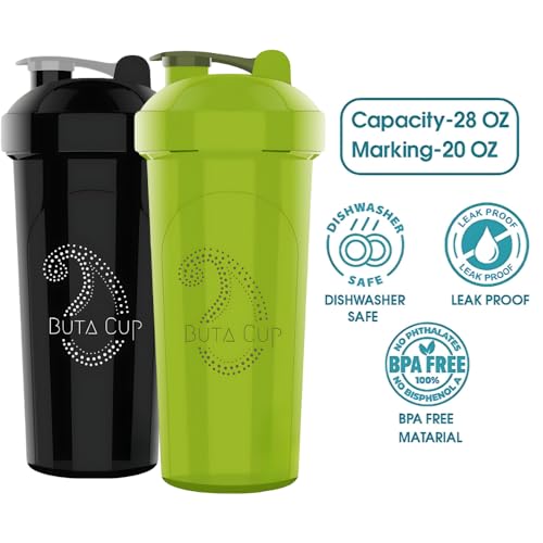 4 Pack 28 oz & 20 oz Shaker Bottle, Leak Proof Shaker Cups for Protein Shakes + 4x Blender Balls, Shaker Bottles for Protein Mixes, Shaker Cup,Blender Shaker Bottle,Protein Shaker Bottle,Black & Green - Image 4