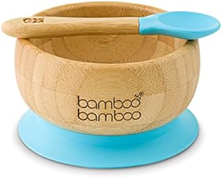 bamboo bamboo ® Suction Bowl for Baby  Bamboo Baby Bowl and Spoon Set with Removable Silicone Suction Cup for Kids | 350ml | Non-Toxic | Cool to The Touch | Ideal for Baby-Led Weaning