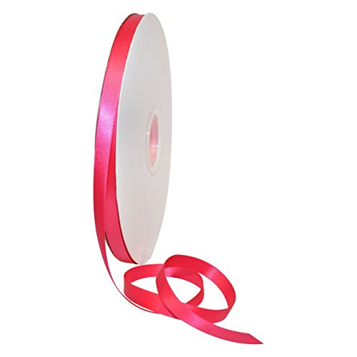 Image of Morex Ribbon 08809 /00-175 Polyester Double Face Satin, 3 /8 inch x 100 yd, Shocking Pink