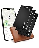 Rhinokey® Wallet Tracker Card (iOS Only) - Slim Rechargeable 1.8mm Thin Tracker, Airtag Wallet IP68 Waterproof, Apple Find My Luggage Tags, Item Finder with Key Chain Hole